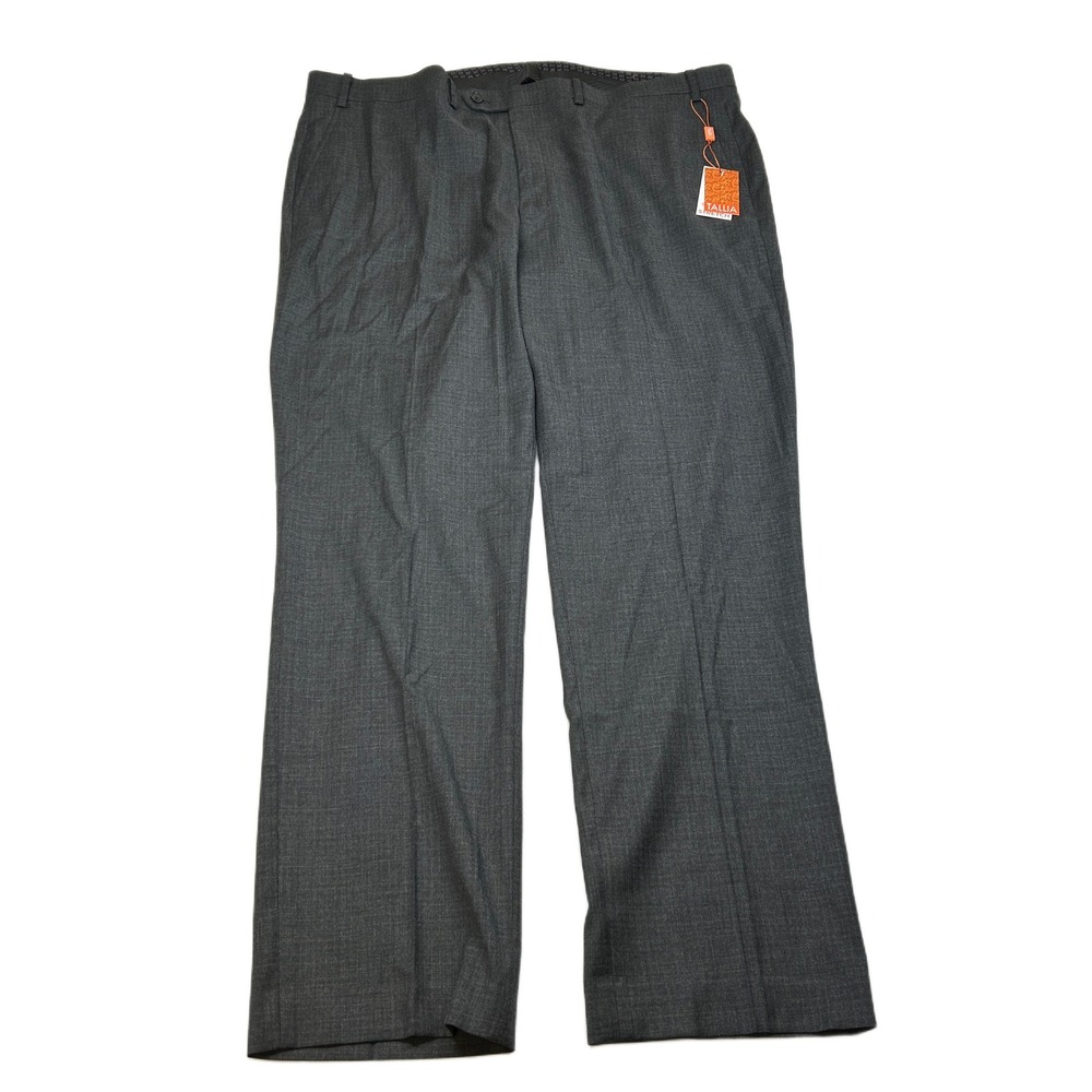 Tallia Stretch Dress Pants Mens 42x32 Dark Gray Classic Fit Suit Separate NEW